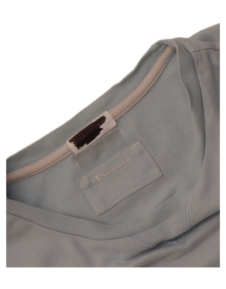 Champion Womens Crop T-Shirt Top UK 18 XL Blue