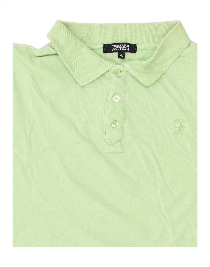 TRUSSARDI Boys Polo Shirt 13-14 Years XL Green | Vintage Trussardi | Thrift | Second-Hand Trussardi | Used Clothing | Messina Hembry 