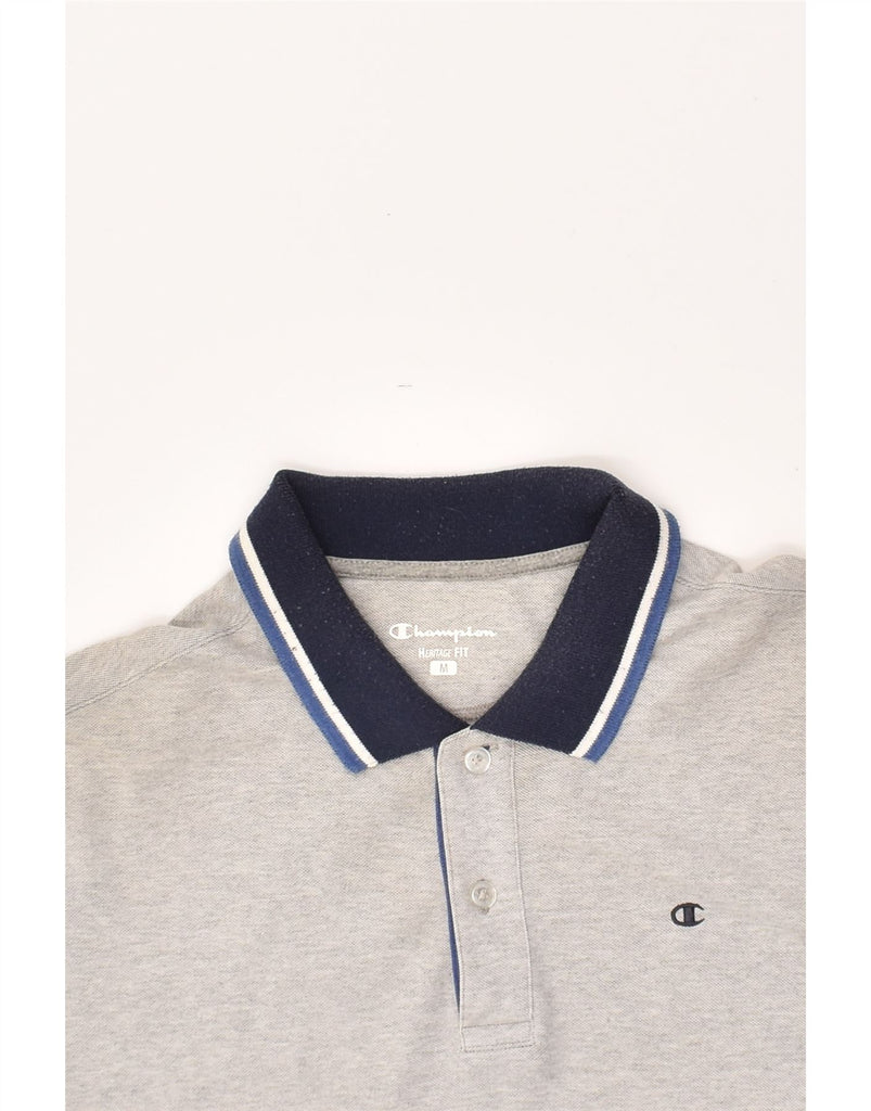 CHAMPION Mens Heritage Fit Polo Shirt Medium Grey | Vintage Champion | Thrift | Second-Hand Champion | Used Clothing | Messina Hembry 