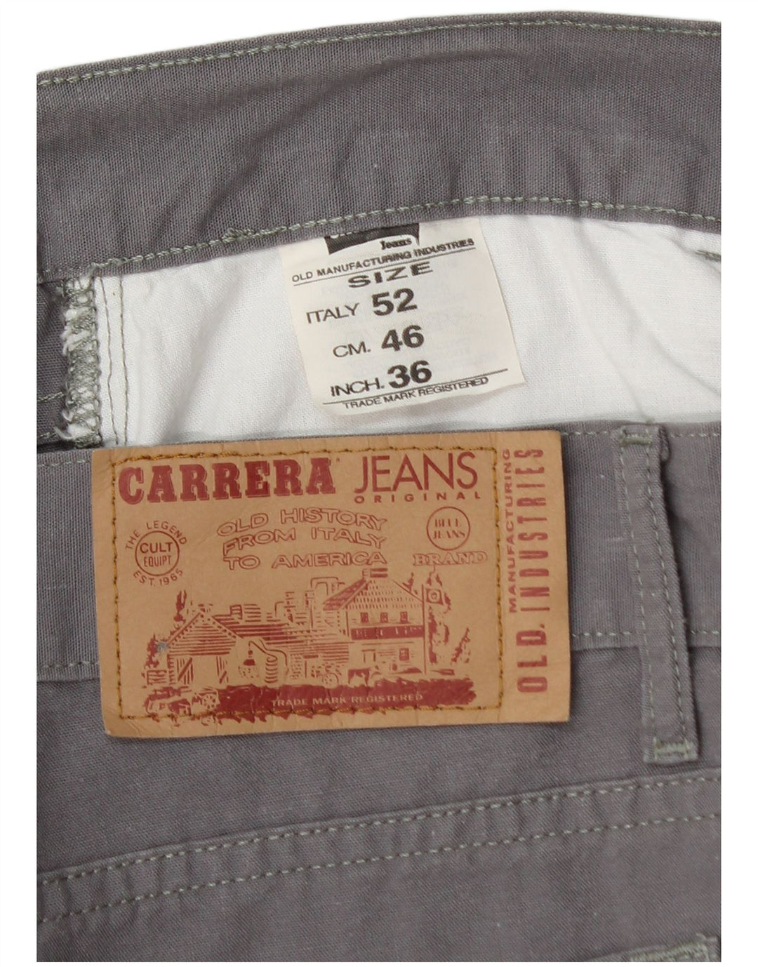 CARRERA Mens Straight Casual Trousers IT 52 XL W36 L29 Grey Cotton