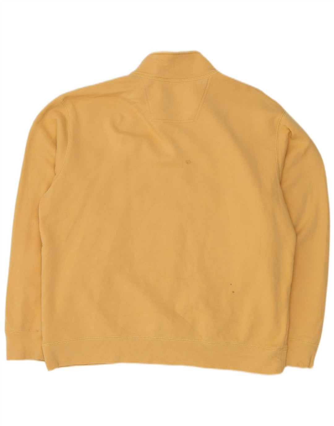 Eddie Bauer Mens Zip Neck Sweatshirt Jumper Large Yellow Cotton