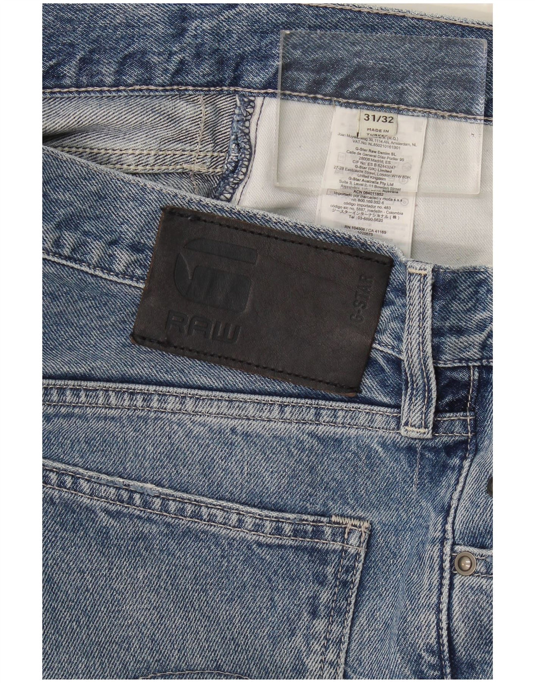 G-Star Mens Straight Jeans W31 L32 Blue Cotton
