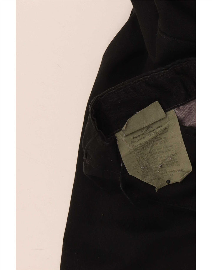 Vintage Womens Regular Cargo Trousers Small W28 L30 Black Cotton