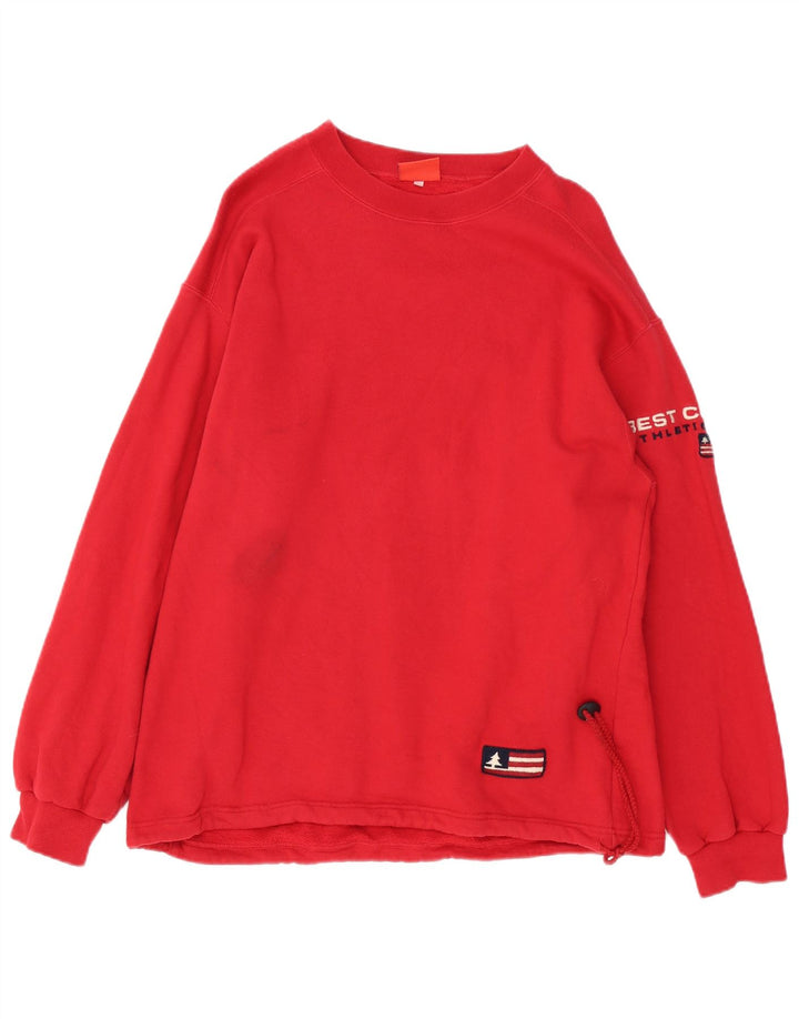 Best Company Mens Graphic Sweatshirt Jumper Medium Red Cotton