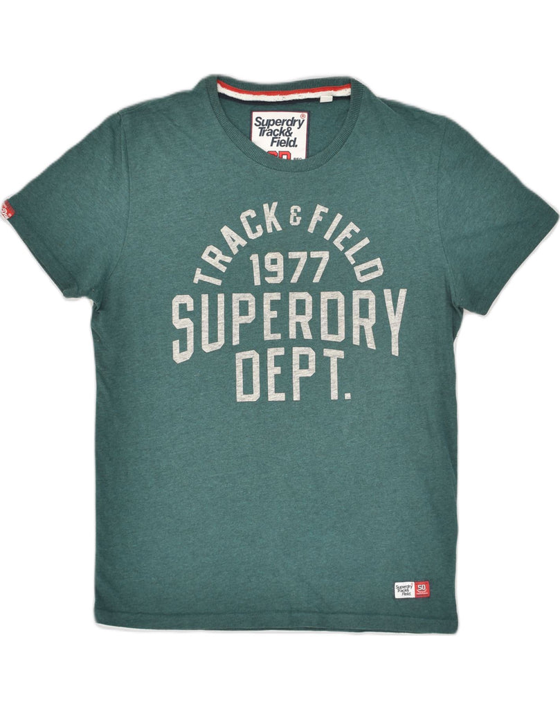 SUPERDRY Mens Track & Field Graphic T-Shirt Top Large Green Cotton | Vintage Superdry | Thrift | Second-Hand Superdry | Used Clothing | Messina Hembry 