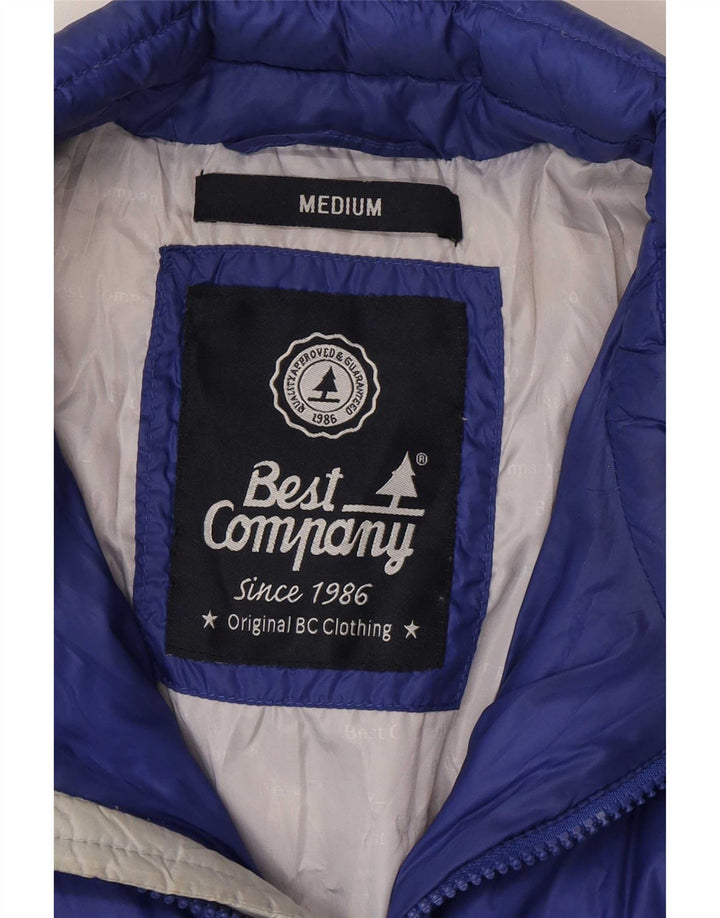 Best Company Mens Padded Jacket UK 38 Medium Blue Nylon