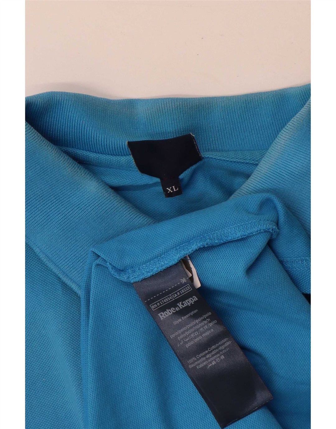 Kappa Mens Polo Shirt XL Blue Cotton