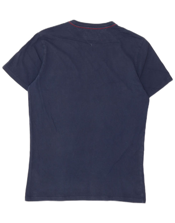 Tommy Hilfiger Mens T-Shirt Top Medium Navy Blue Colourblock Cotton
