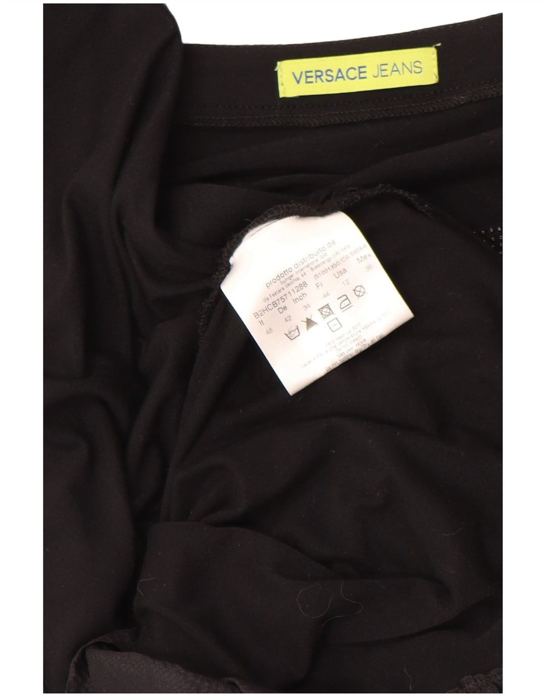 Versace Womens Batwing Tunic Dress IT 48 XL Black Viscose