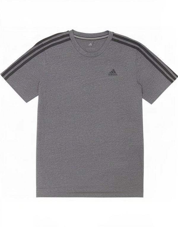 Adidas Mens T-Shirt Top Large Grey Flecked Cotton