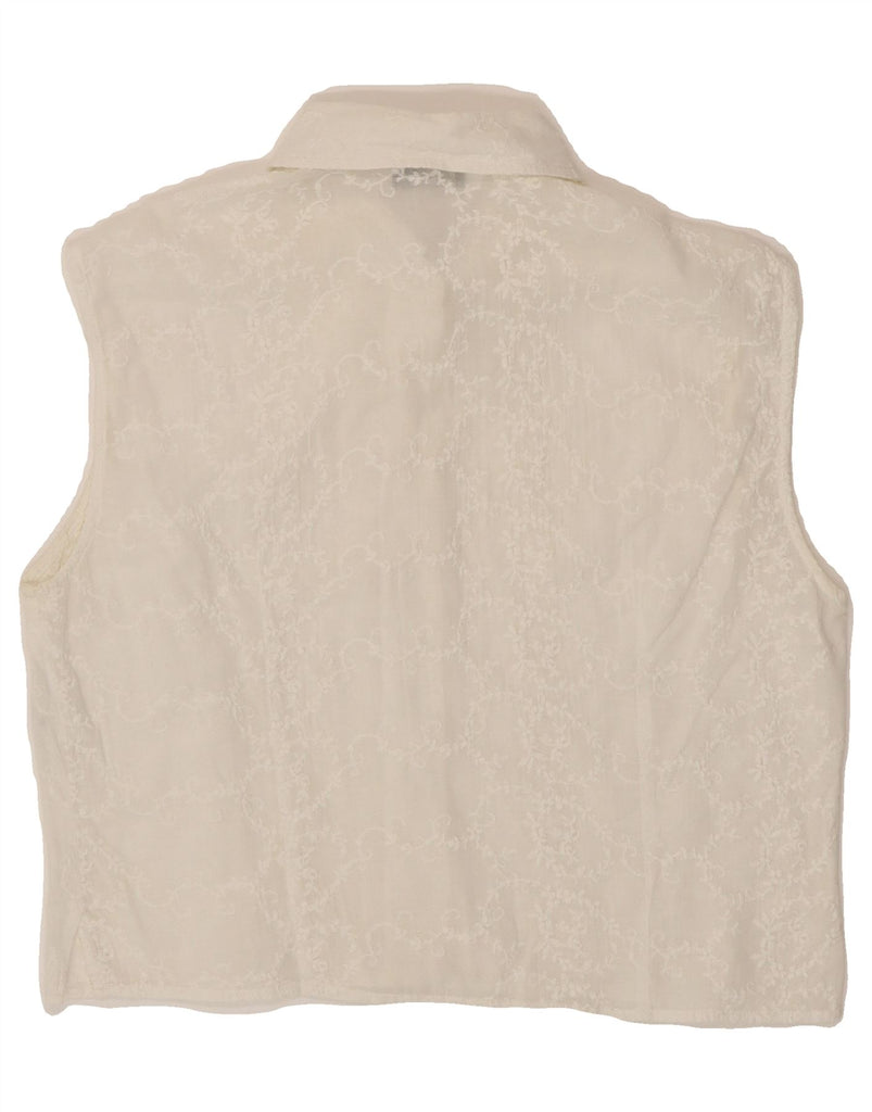 MARELLA Womens Sleeveless Shirt Blouse UK 12 Medium  White Floral Vintage Marella and Second-Hand Marella from Messina Hembry 