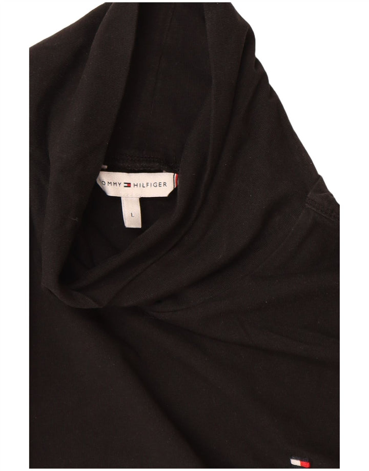 TOMMY HILFIGER Womens Top Long Sleeve UK 14 Large Black