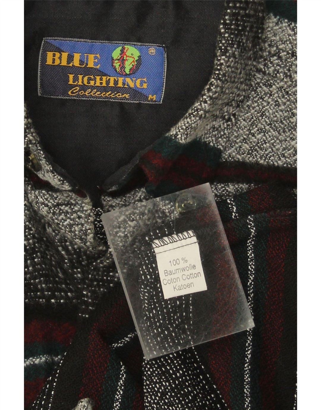 VINTAGE Mens Flannel Shirt Medium Grey Striped Cotton Vintage Vintage and Second-Hand Vintage from Messina Hembry 