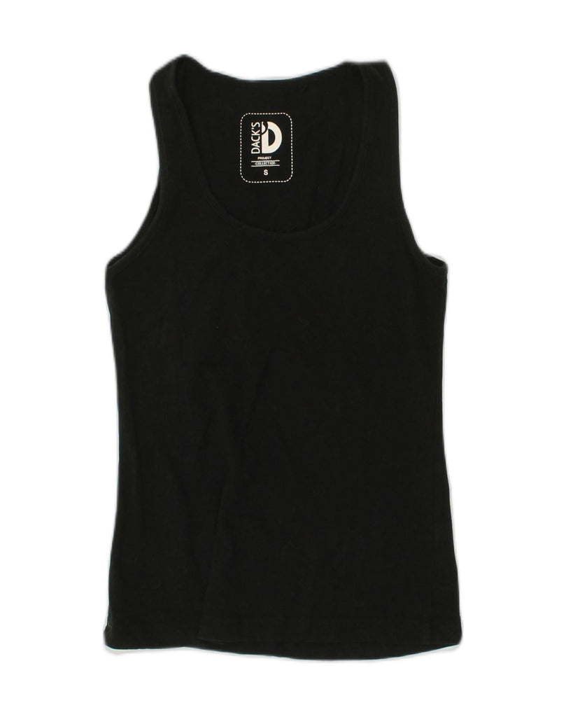 DACK'S Womens Vest Top UK 8 Small Black Cotton | Vintage Dack's | Thrift | Second-Hand Dack's | Used Clothing | Messina Hembry 