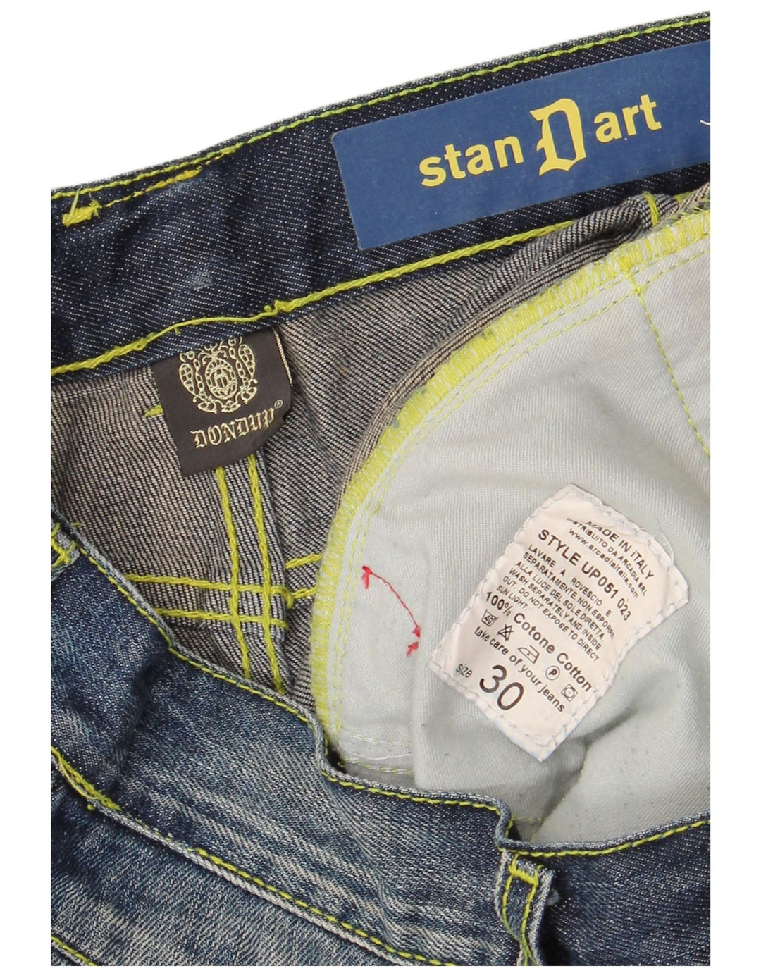 DONDUP Mens Stan Dart Straight Jeans W30 L33 Navy Blue Cotton
