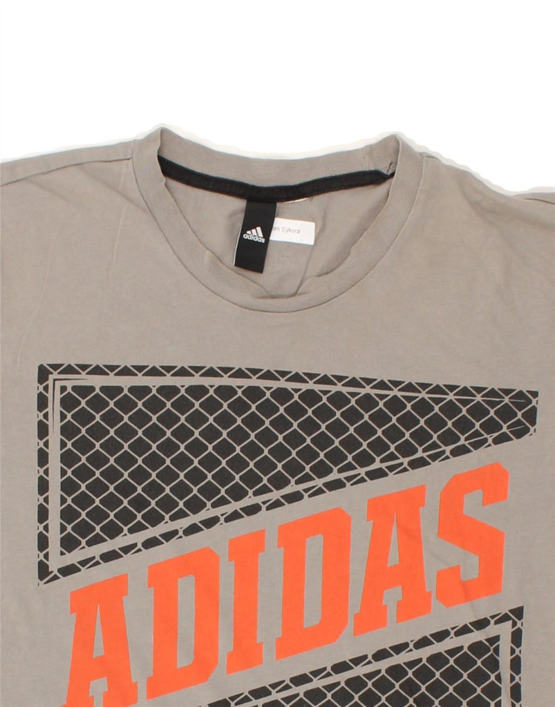 ADIDAS Mens Graphic T-Shirt Top Large Grey | Vintage Adidas | Thrift | Second-Hand Adidas | Used Clothing | Messina Hembry 