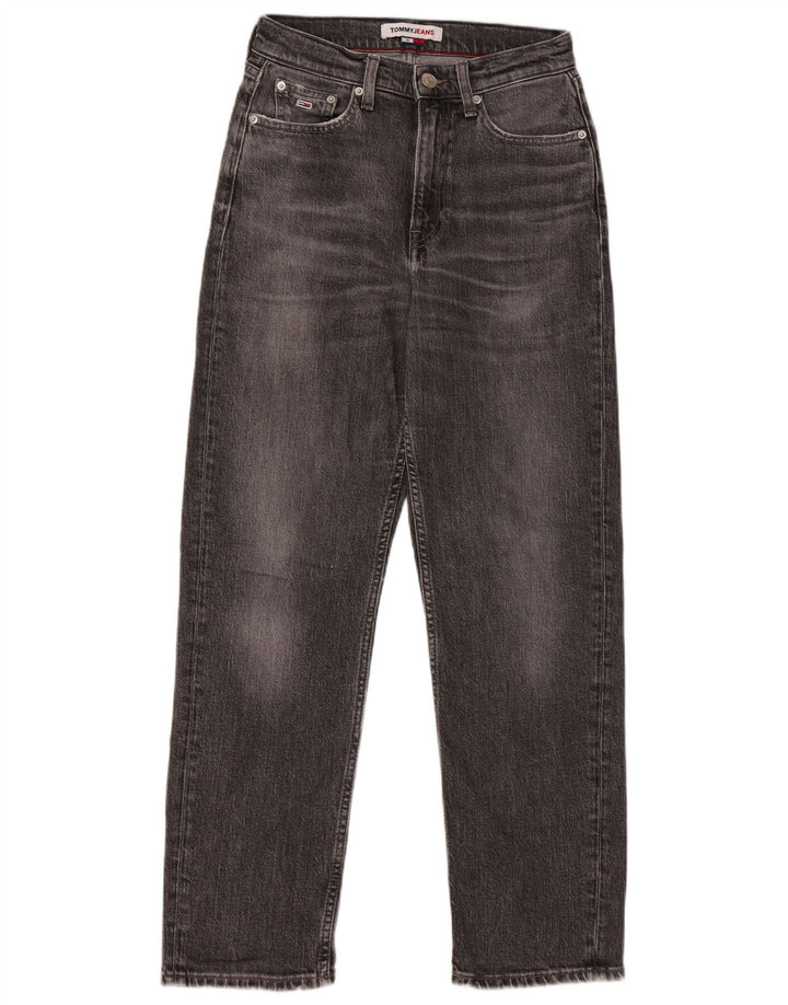 TOMMY HILFIGER Womens Harper High Rise Straight Jeans W25 L27 Grey Cotton