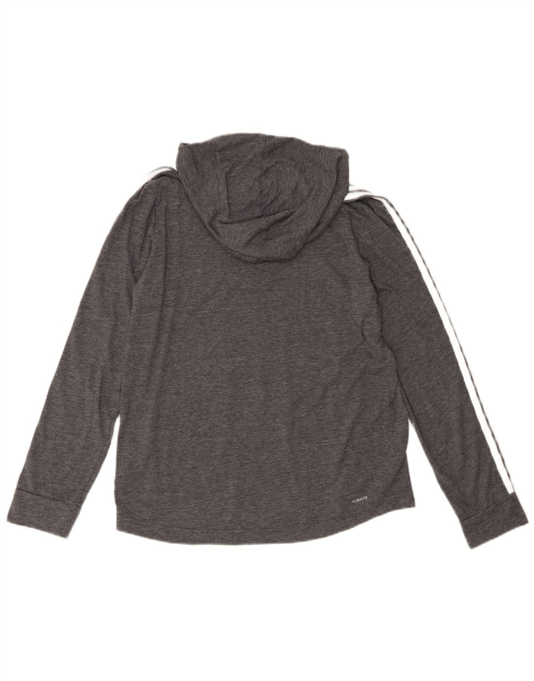 Adidas Womens Climalite Hooded Top Long Sleeve UK 12/14 Medium Grey