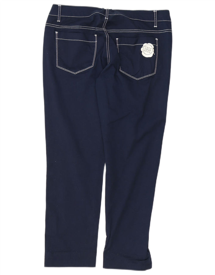 ROCCOBAROCCO Womens Straight Casual Trousers IT 47 Large W33 L27 Navy Blue Vintage Roccobarocco and Second-Hand Roccobarocco from Messina Hembry 