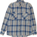 SEA BARRIER Mens Shirt Large Blue Check Cotton Vintage Sea Barrier and Second-Hand Sea Barrier from Messina Hembry 