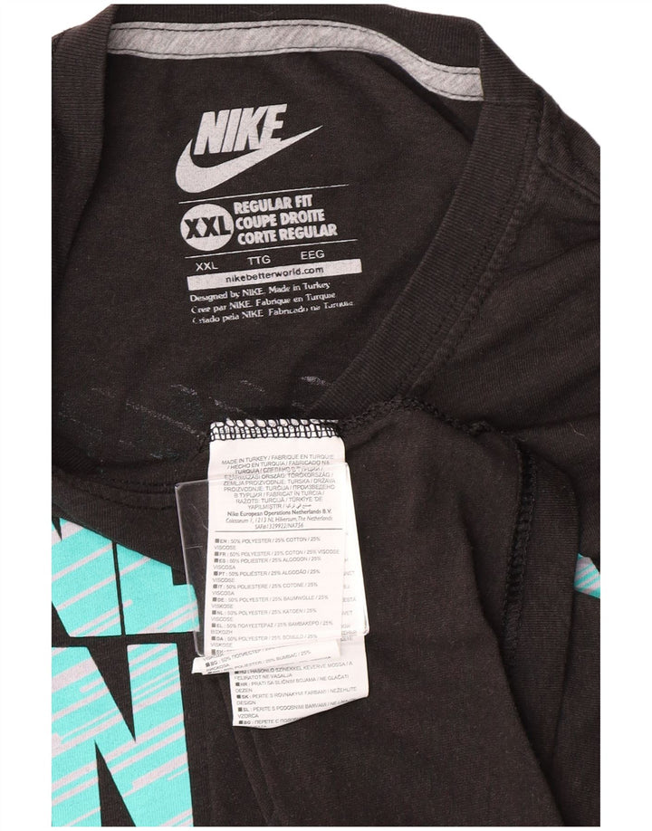 Nike Mens Regular Fit Graphic T-Shirt Top 2XL Black Polyester