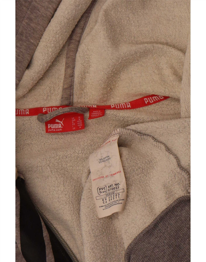 Puma Mens Graphic Zip Hoodie Sweater Medium Grey Cotton