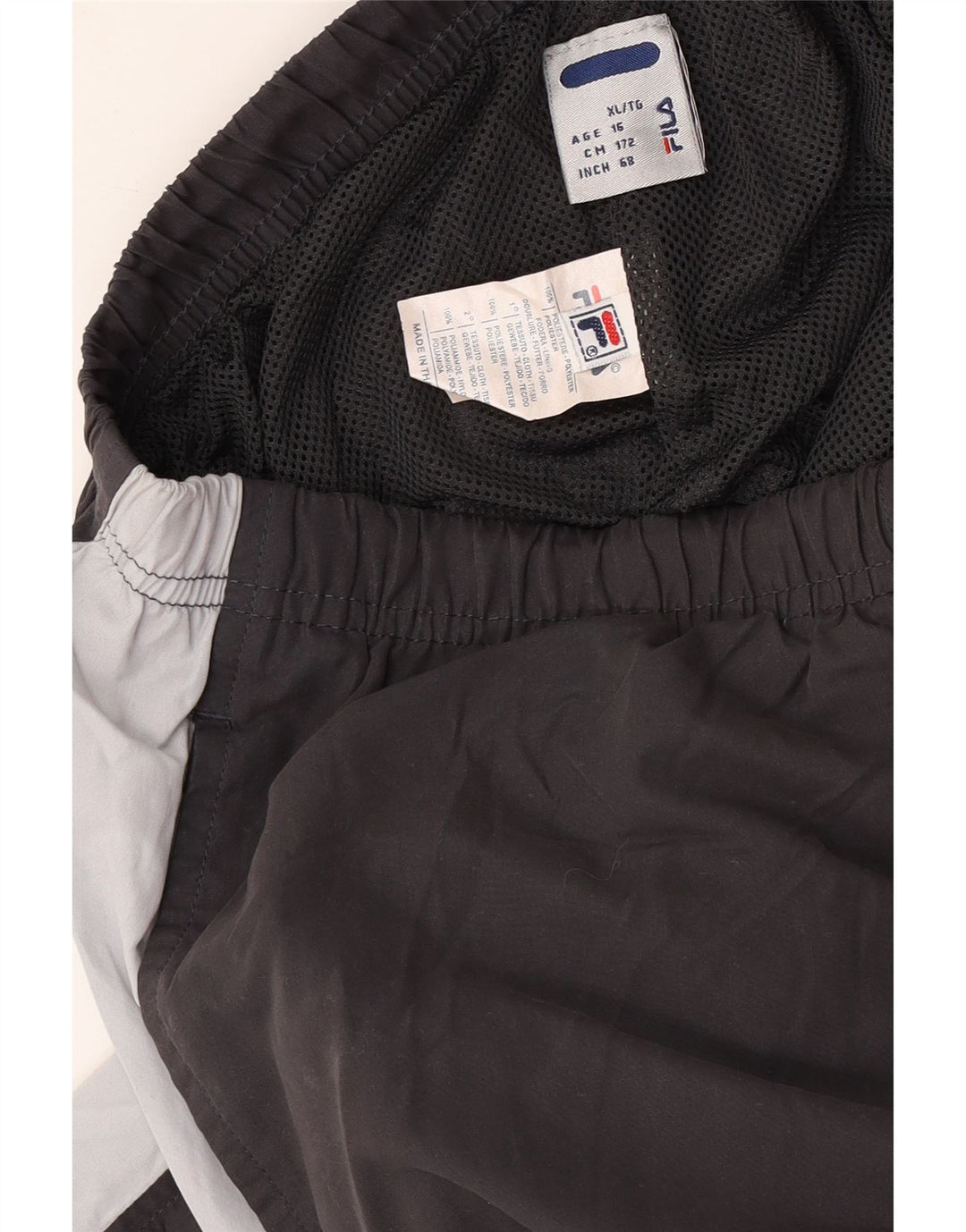 FILA Boys Graphic Tracksuit Trousers Joggers 15-16 Years  Grey Colourblock