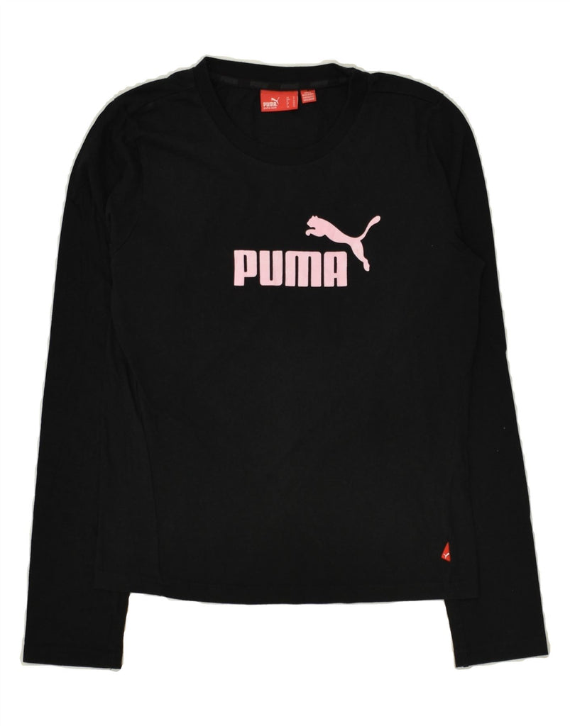 PUMA Womens Graphic Top Long Sleeve UK 10 Small Black Cotton Vintage Puma and Second-Hand Puma from Messina Hembry 