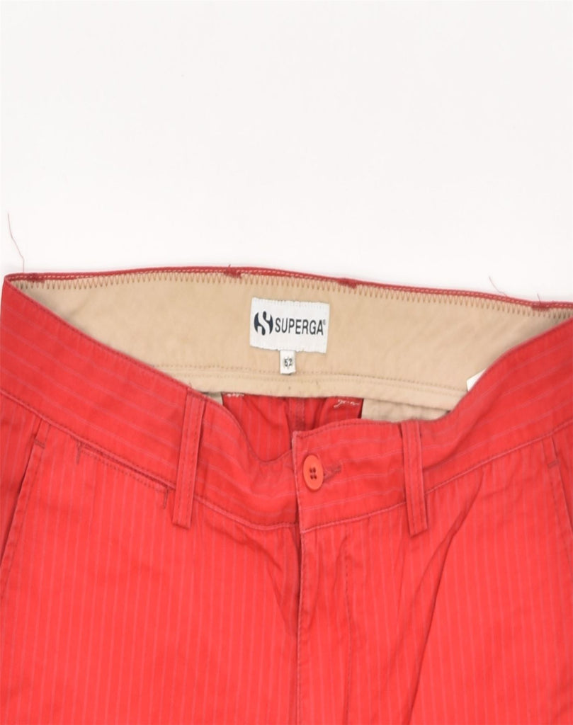 SUPERGA Mens Slim Chino Trousers IT 52 XL W36 L30 Red Striped Cotton | Vintage | Thrift | Second-Hand | Used Clothing | Messina Hembry 