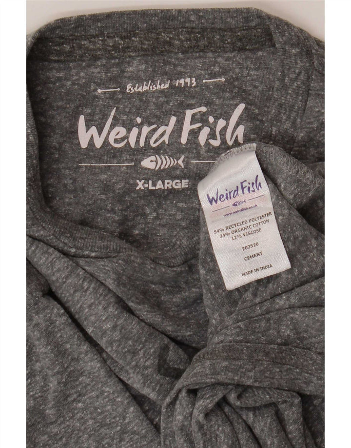 Weird Fish Mens Graphic T-Shirt Top XL Grey Flecked Polyester