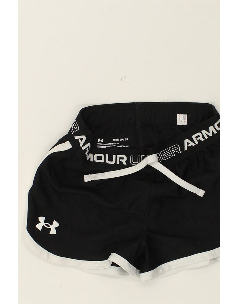 UNDER ARMOUR Girls Graphic Sport Shorts 7-8 Years Small Black | Vintage Under Armour | Thrift | Second-Hand Under Armour | Used Clothing | Messina Hembry 