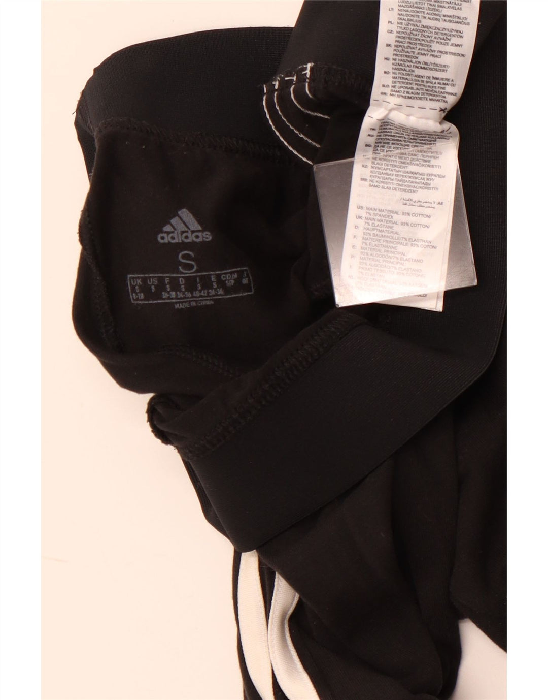 ADIDAS Womens Leggings UK 8/10 Small Black Cotton