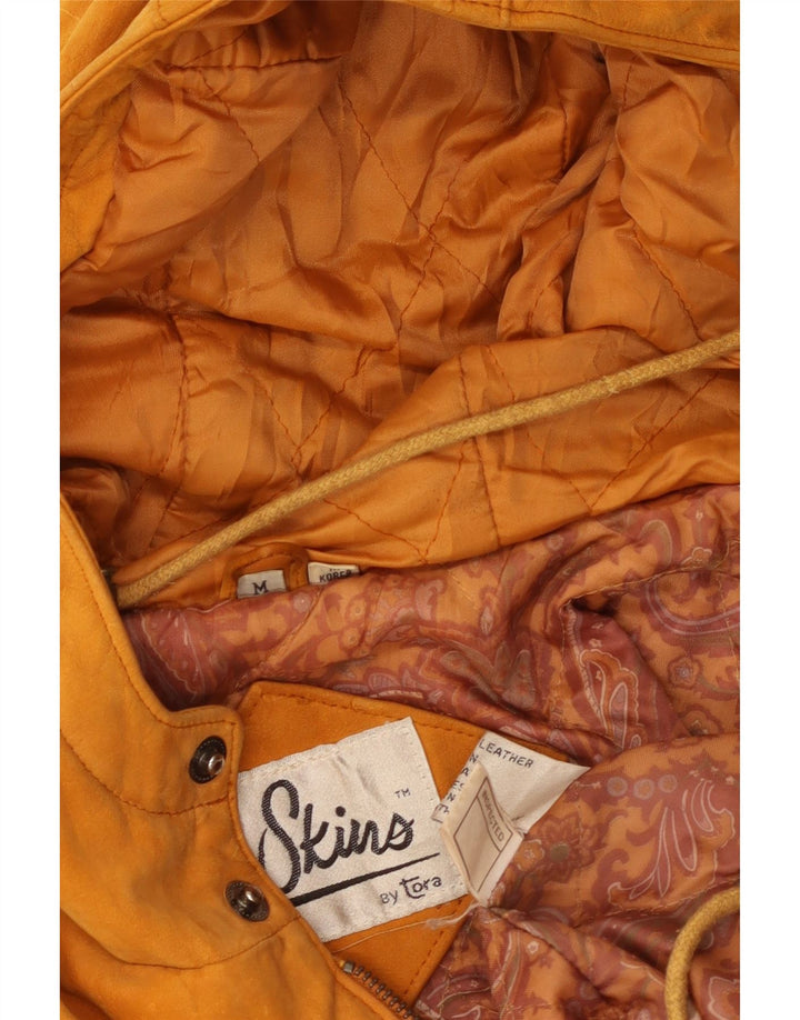 Vintage Mens Hooded Suede Jacket UK 38 Medium  Brown Leather