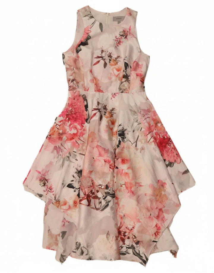 COAST Womens Asymmetrical Dress UK 10 Small Multicoloured Floral