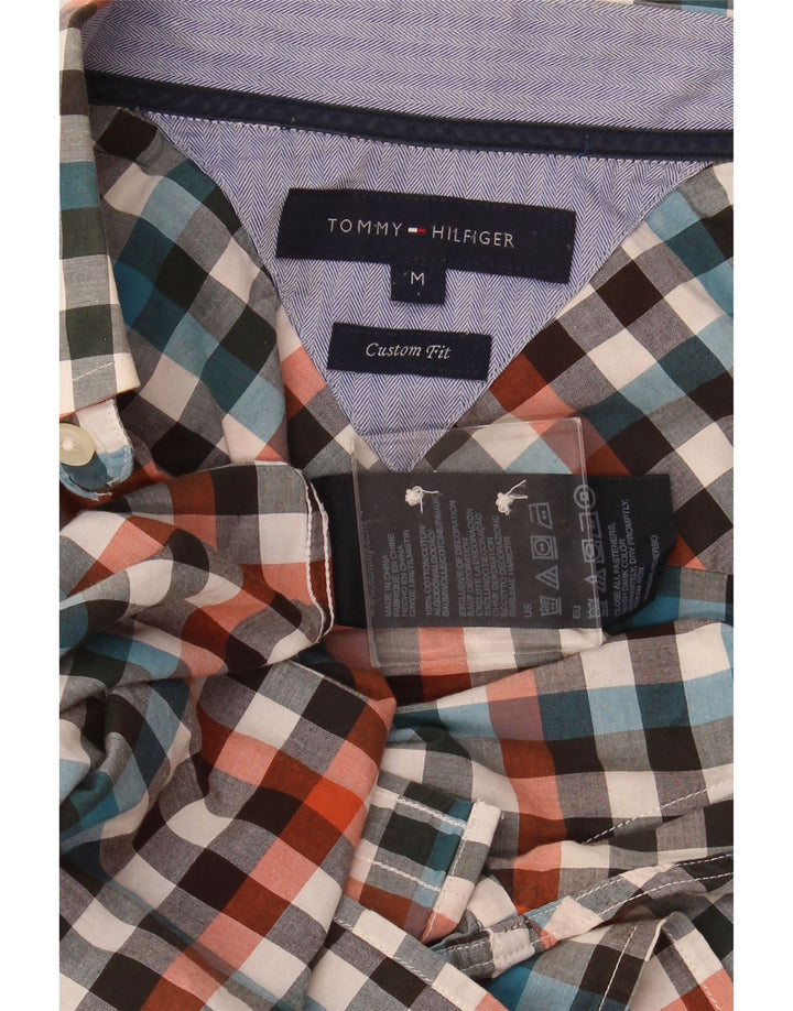 TOMMY HILFIGER Mens Custom Fit Shirt Medium Multicoloured Check Cotton
