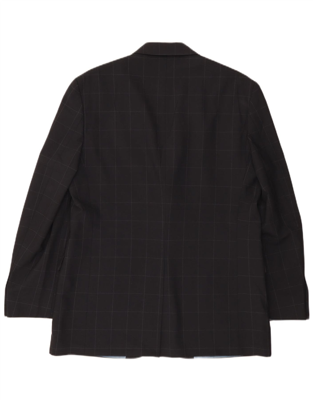 Marks & Spencer Mens 3 Button Blazer Jacket UK 42 Large Navy Blue Check