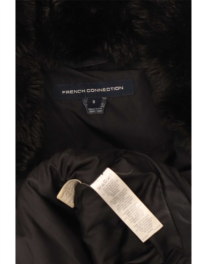 French Connection Womens Hooded Padded Jacket UK 10 Small Black Polyester
