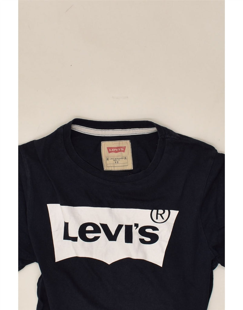 LEVI'S Girls Graphic T-Shirt Top 11-12 Years Black Cotton | Vintage Levi's | Thrift | Second-Hand Levi's | Used Clothing | Messina Hembry 