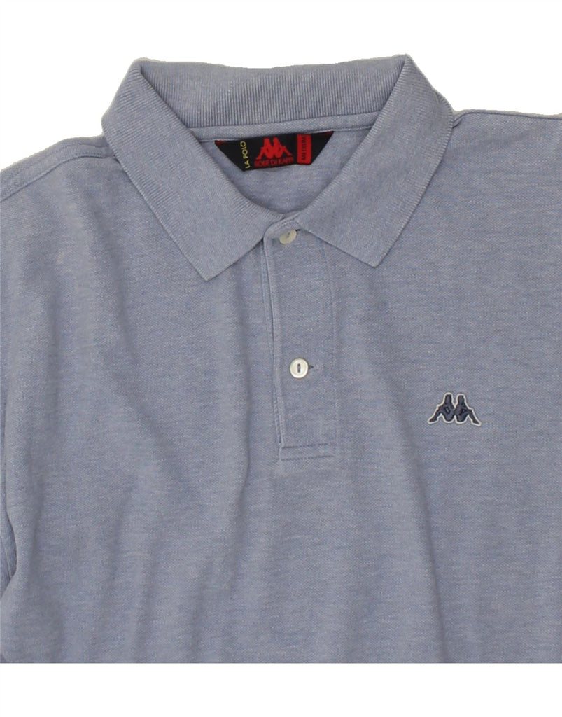 KAPPA Mens Long Sleeve Polo Shirt Medium Blue Cotton | Vintage Kappa | Thrift | Second-Hand Kappa | Used Clothing | Messina Hembry 