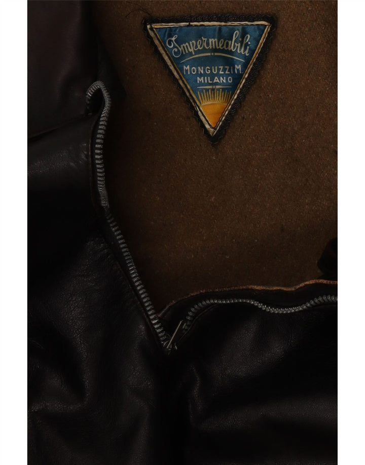 Vintage Mens Leather Jacket UK 38 Medium Black