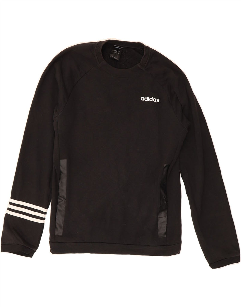 ADIDAS Mens Climalite Sweatshirt Jumper Small Black Cotton Vintage Adidas and Second-Hand Adidas from Messina Hembry 