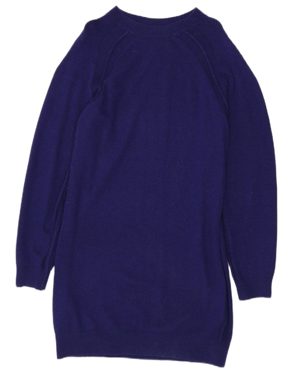 Reiss Womens Long Sleeve Jumper Dress UK 12 Medium Purple Viscose