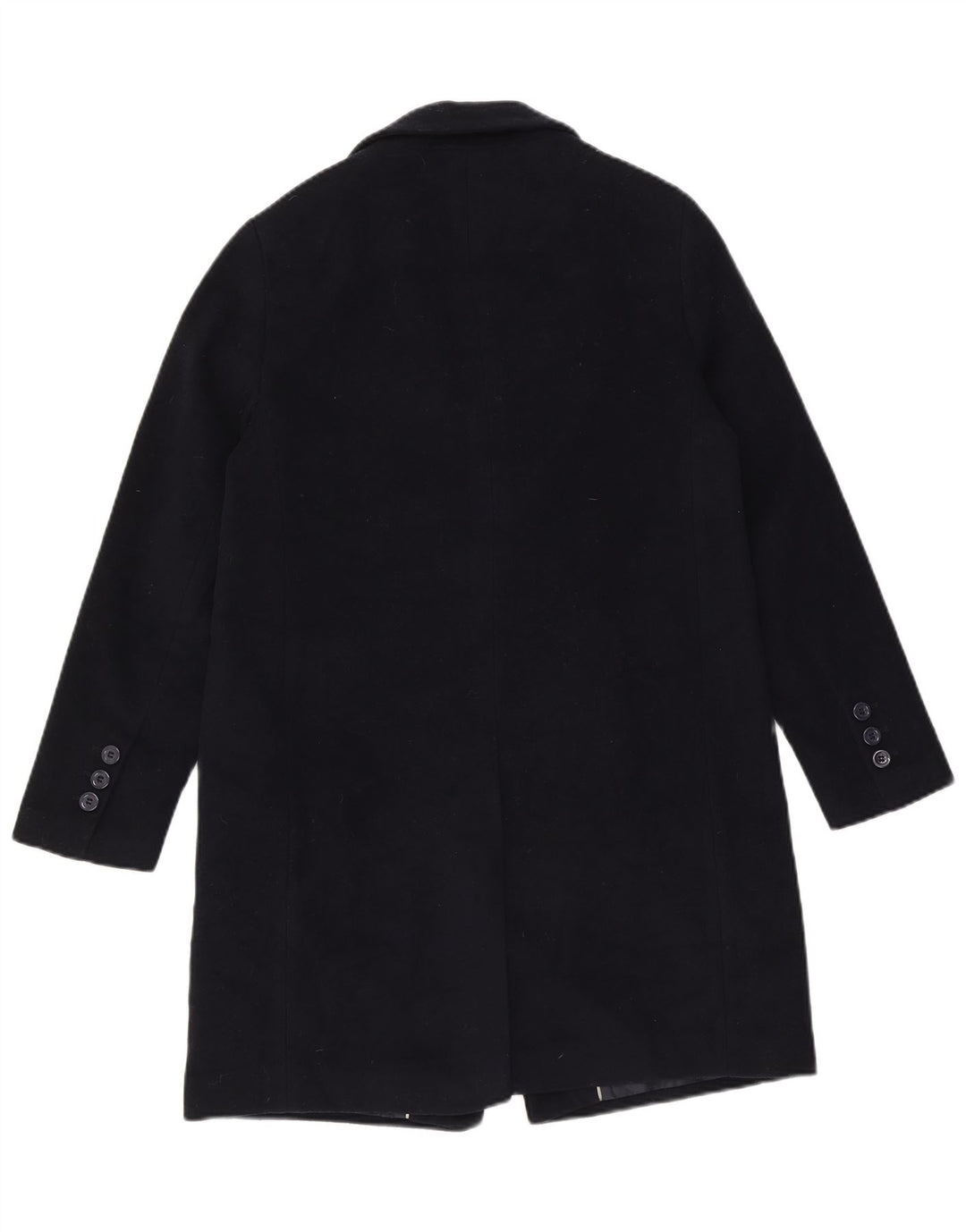 Zara Womens Overcoat UK 12 Medium Navy Blue Wool