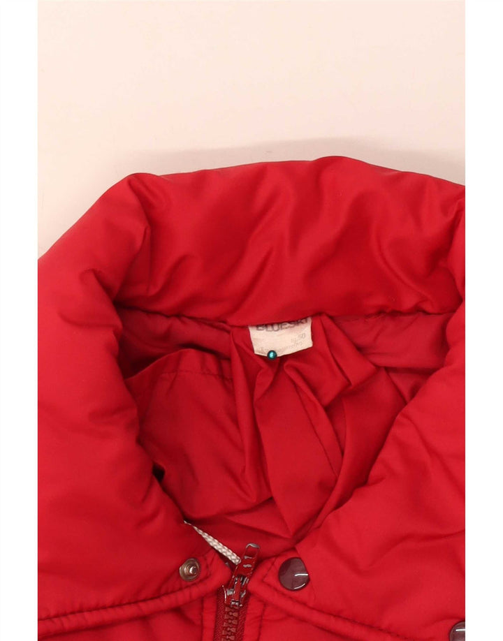 Vintage Womens Padded Jacket IT 50 XL Red Polyester