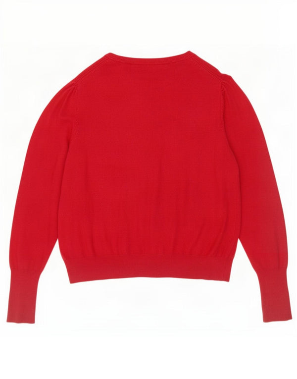 Marks & Spencer Womens Cardigan Sweater UK 14 Large Red Viscose
