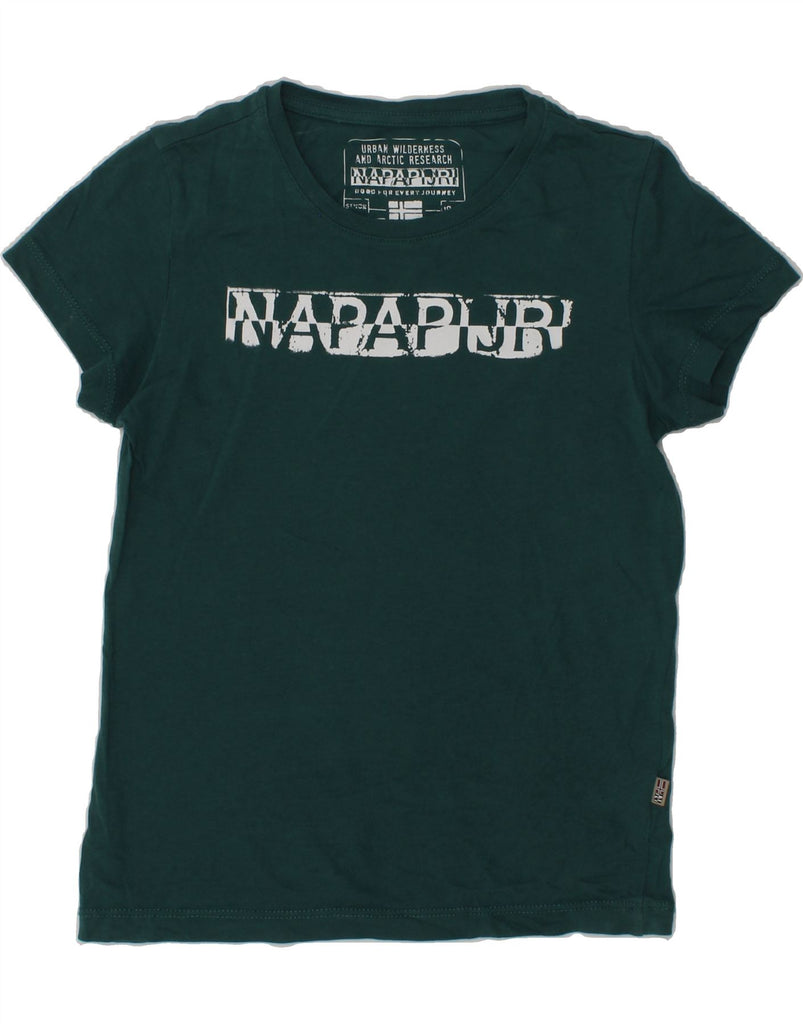 NAPAPIJRI Boys Graphic T-Shirt Top 5-6 Years Green | Vintage Napapijri | Thrift | Second-Hand Napapijri | Used Clothing | Messina Hembry 