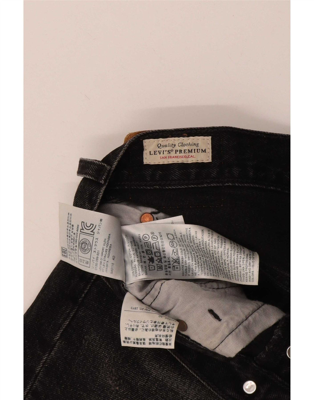 Levi's Womens 501 Distressed Denim Shorts W24 XS Black Cotton