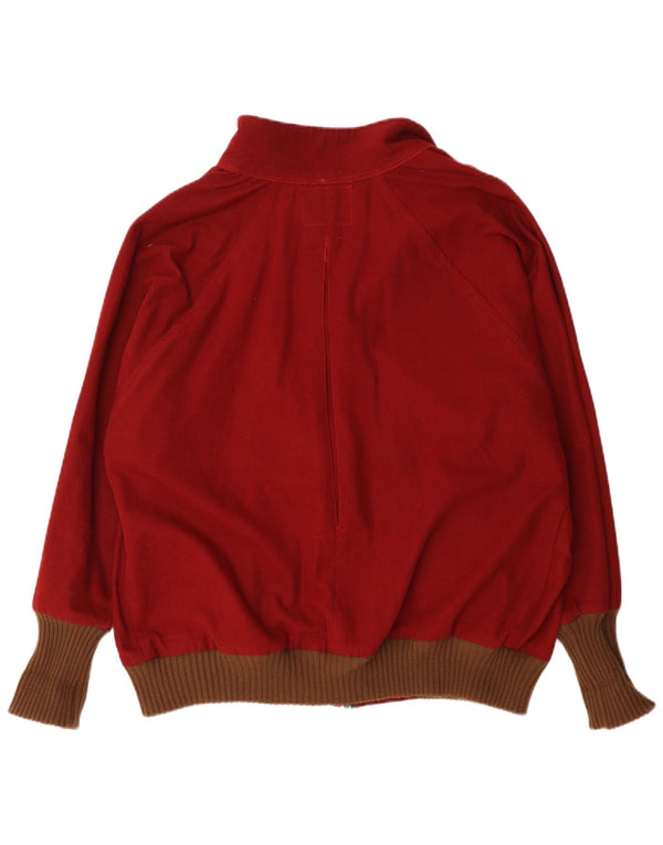 Vintage Mens Bomber Jacket UK 44 2XL Burgundy