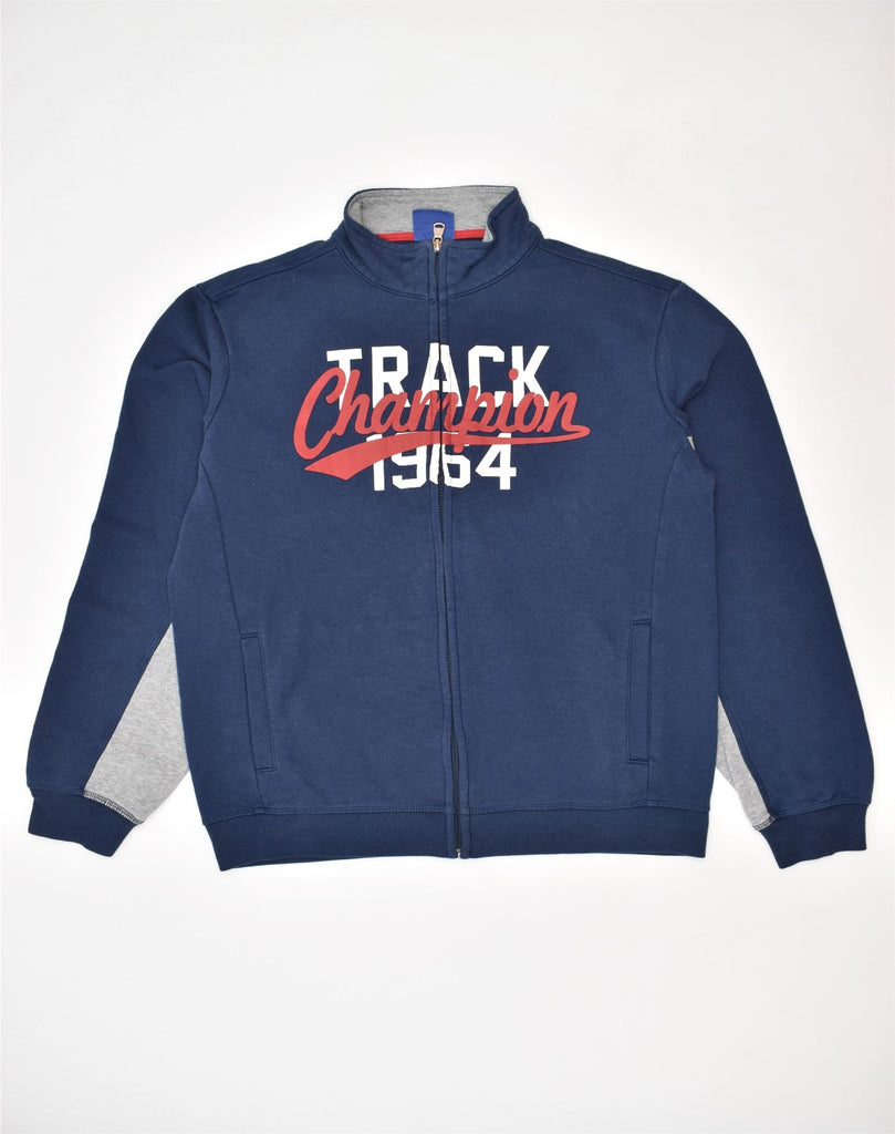 CHAMPION Boys Graphic Tracksuit Top Jacket 13-14 Years XL Navy Blue Cotton | Vintage | Thrift | Second-Hand | Used Clothing | Messina Hembry 