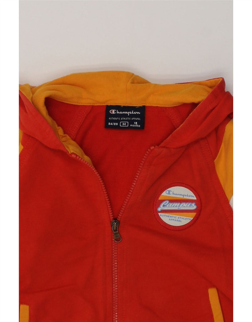 CHAMPION Baby Boys Zip Hoodie Sweater 12-18 Months Red Cotton | Vintage Champion | Thrift | Second-Hand Champion | Used Clothing | Messina Hembry 